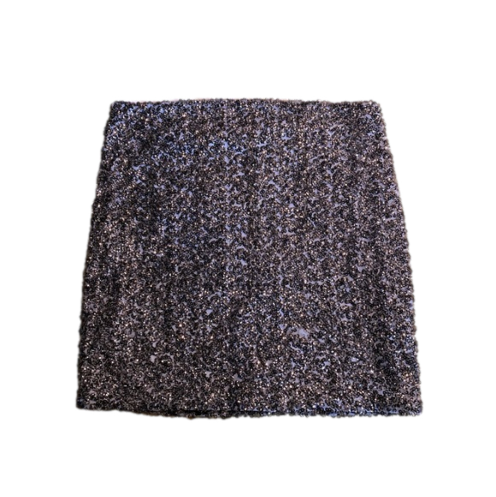 Sequin Stretch Mini Skirt Large